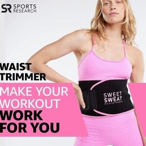 Sweet Sweat Waist Trimmer, by Sports Research Sweat Band Increases Sweat Small
